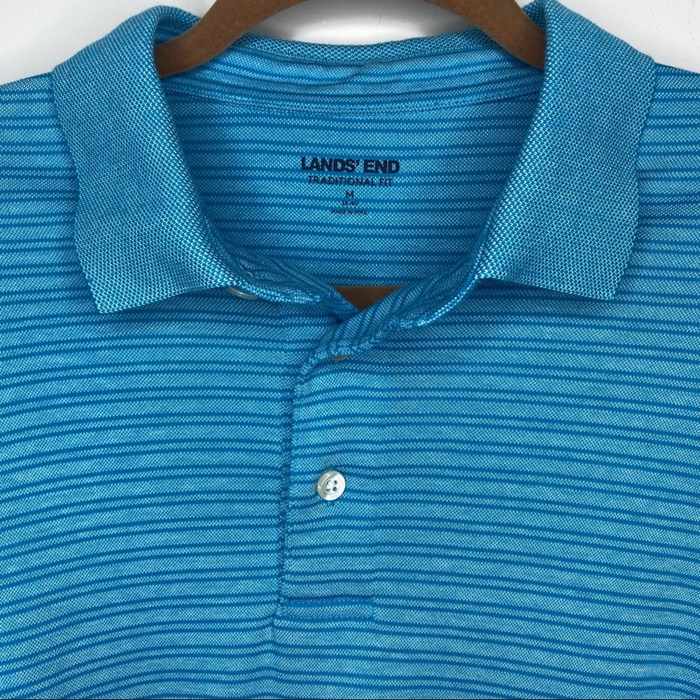Lands End Polo Golf Shirt Striped